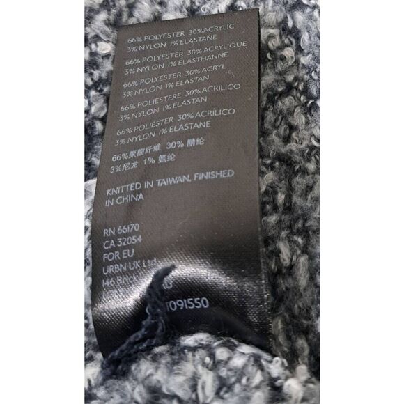 Free People Womens Large fuzzy poncho sweater cardigan blue gray slouchy - Picture 6 of 6